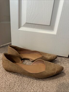 Old Navy Tan Suede Pointed-Toe Flats